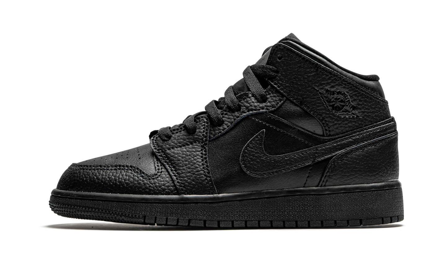 Air Jordan 1 Mid GS "Triple Black" 554725 091