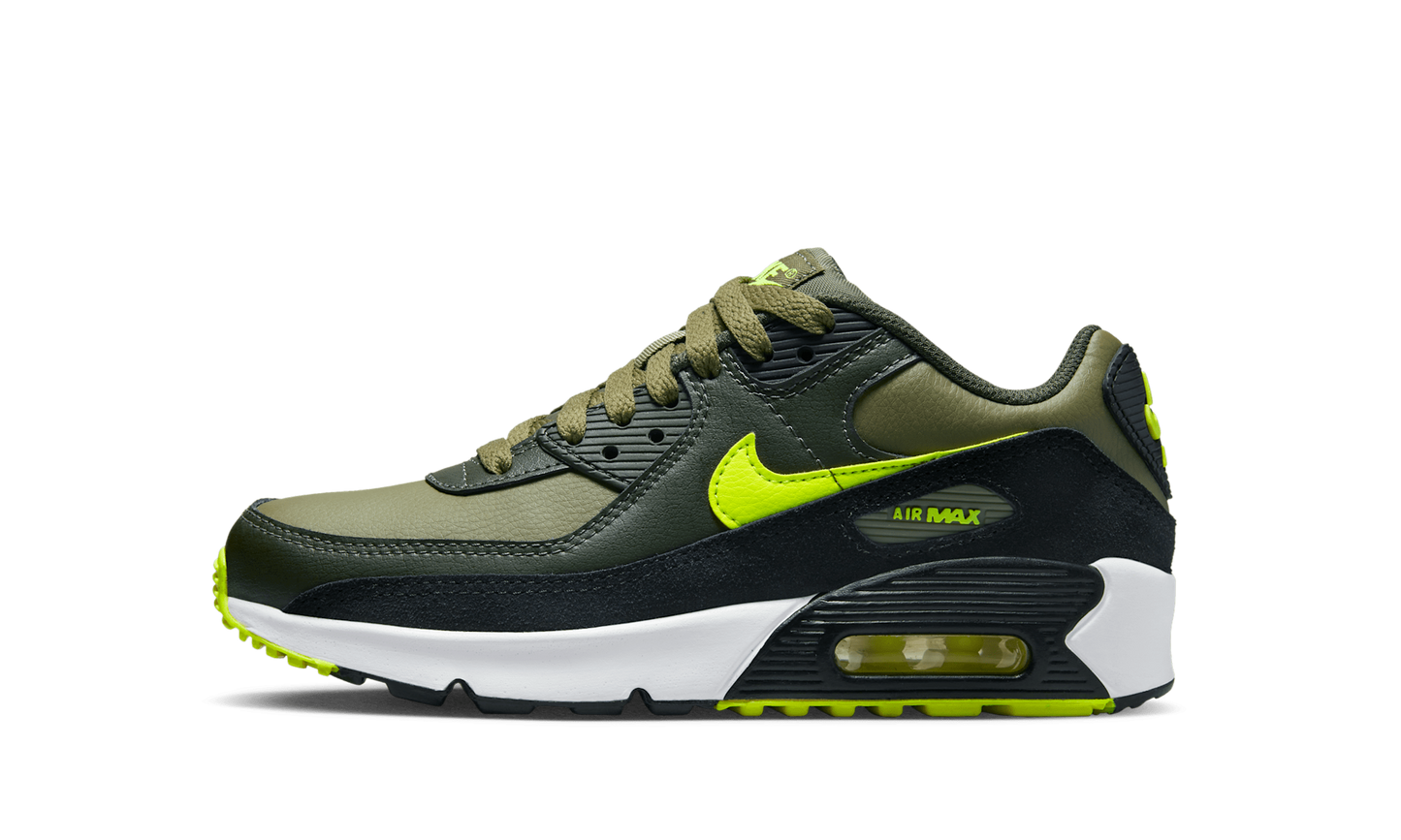 Air Max 90 Leather GS "Medium Olive Volt" DV3607 200