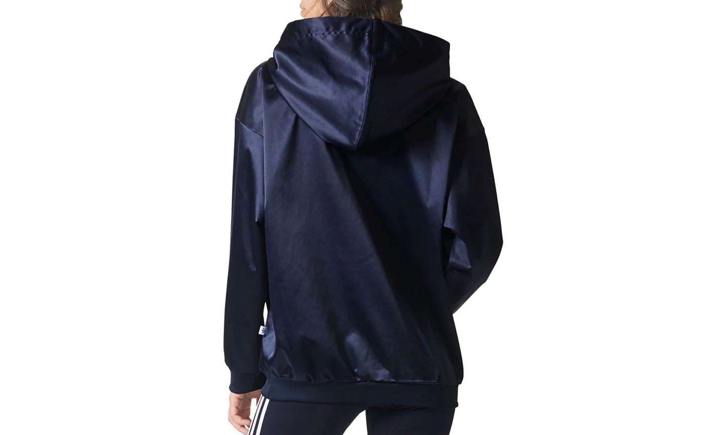 Trefoil Satin Pullover Hoodie "Legend Ink / White" BP9406