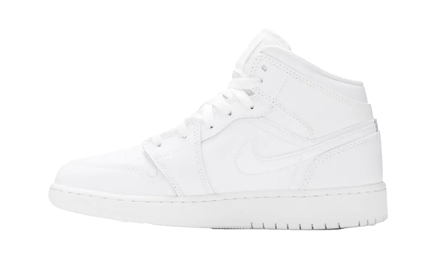 Air Jordan 1 Mid GS "2020 - Triple White" 554725 126