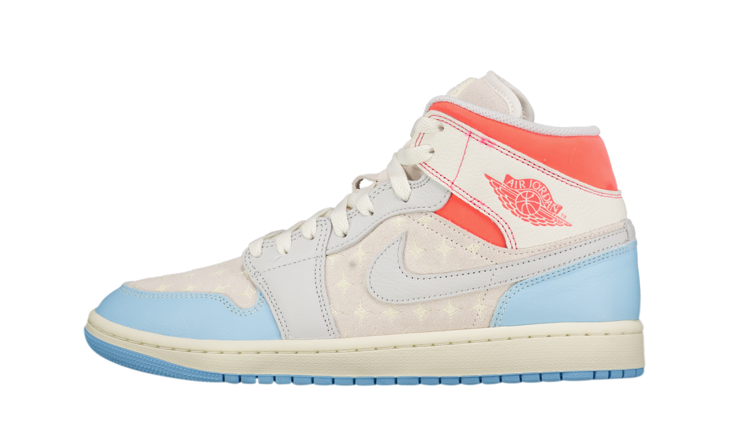 Air Jordan 1 Mid WMNS "White/Light Blue/Pink" IM7420 133