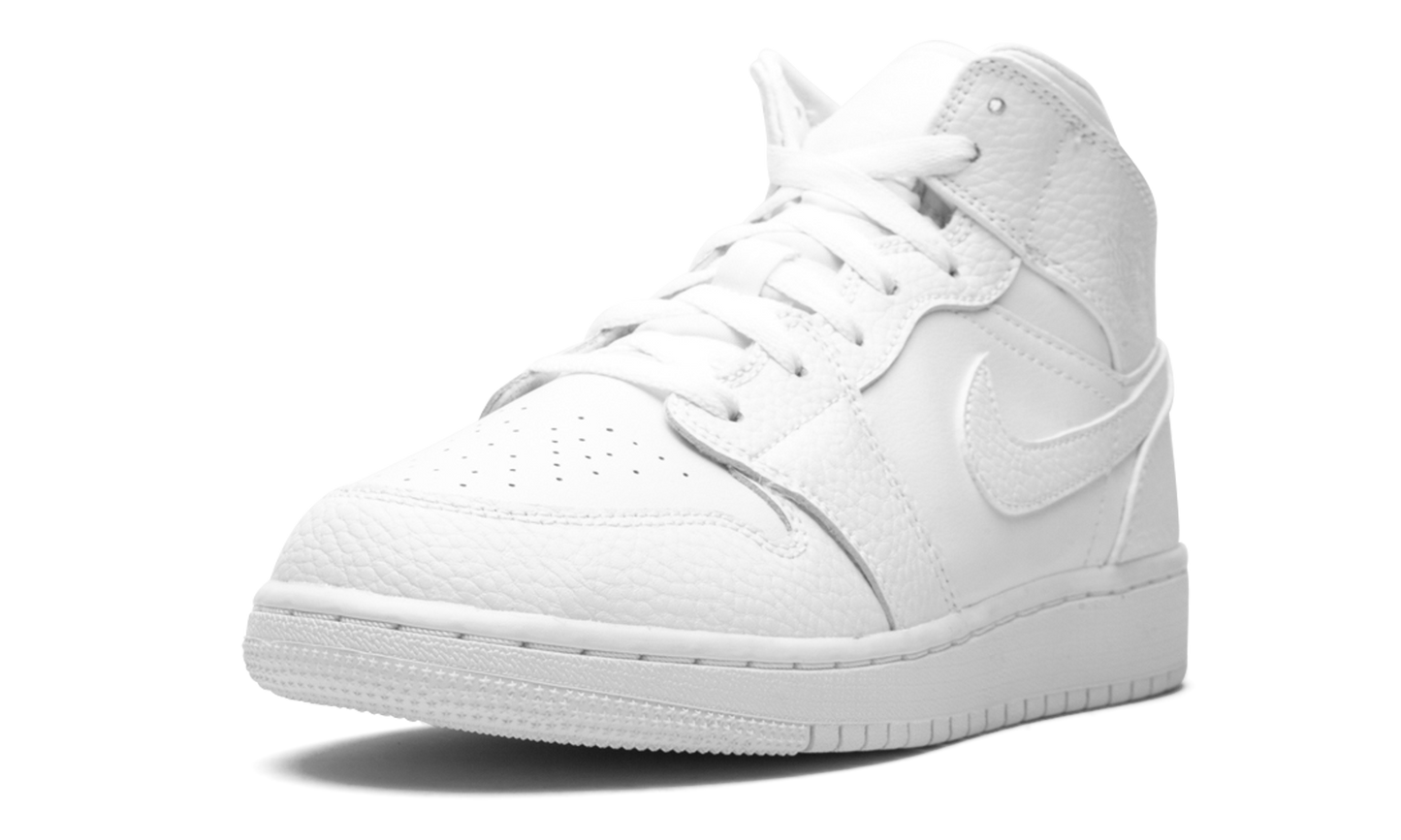 Air Jordan 1 Mid GS "Triple White" 554725 130