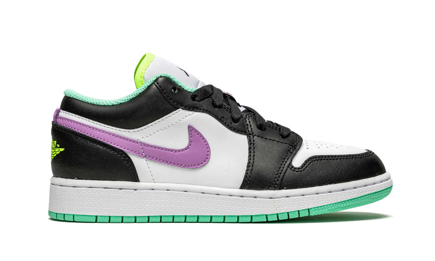 Air Jordan 1 Low GS "Black / Violet Shock / Green Glow" 553560 151
