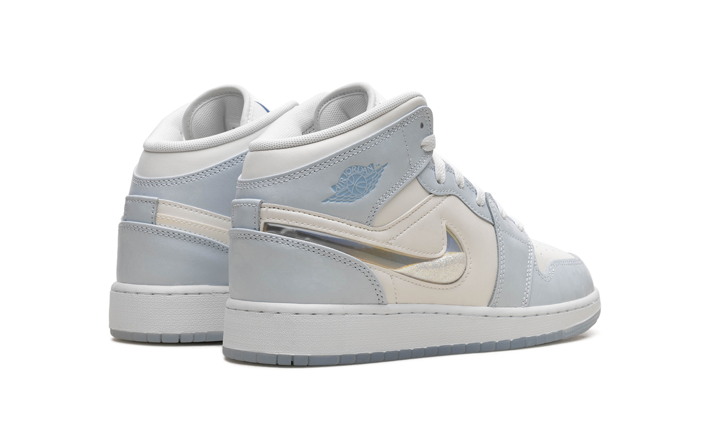 AIR JORDAN 1 MID SE GS "GLITTER SWOOSH" FQ9117 400