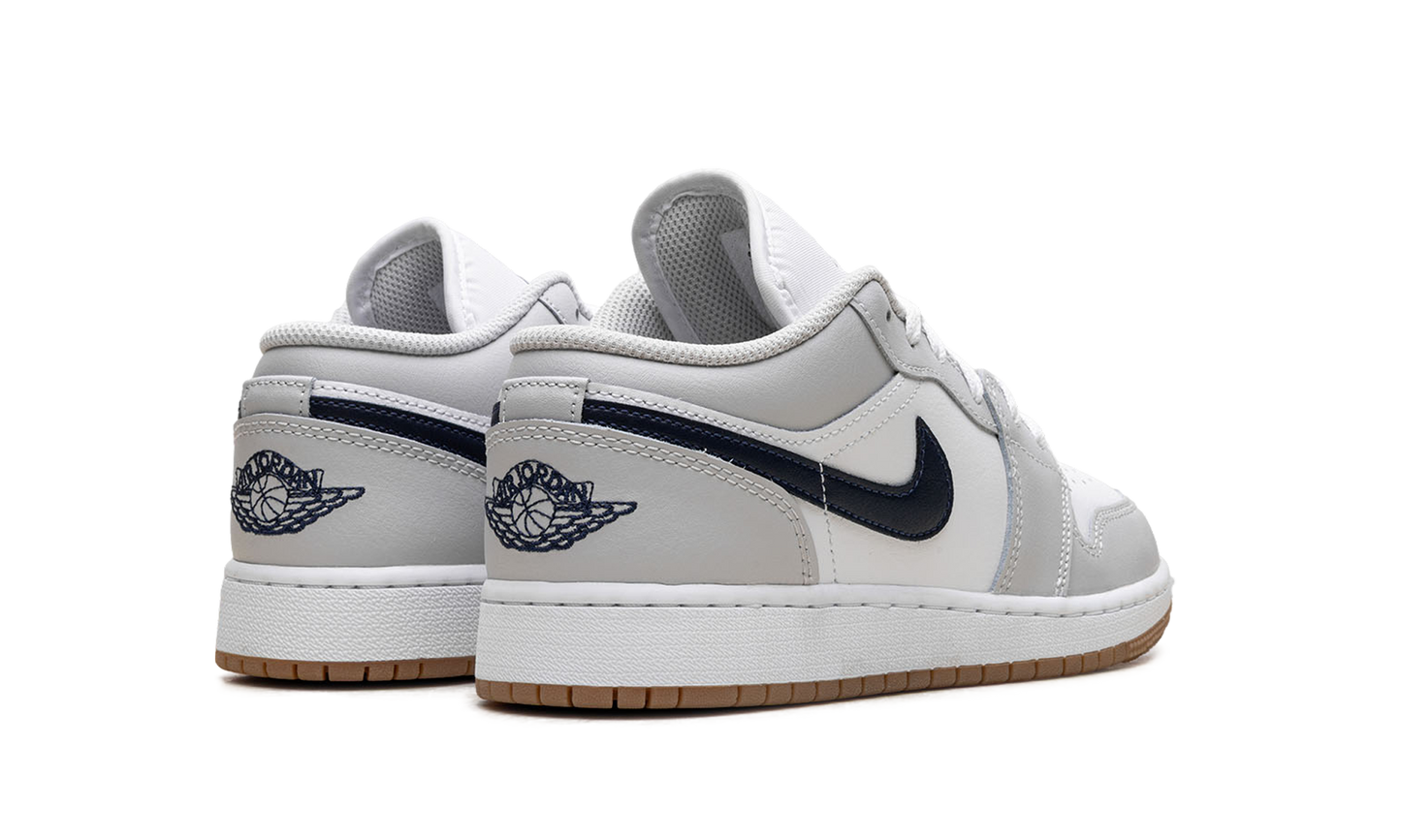Jordan 1 Low GS "White Neutral Grey Gum Midnight Navy" 553560 146