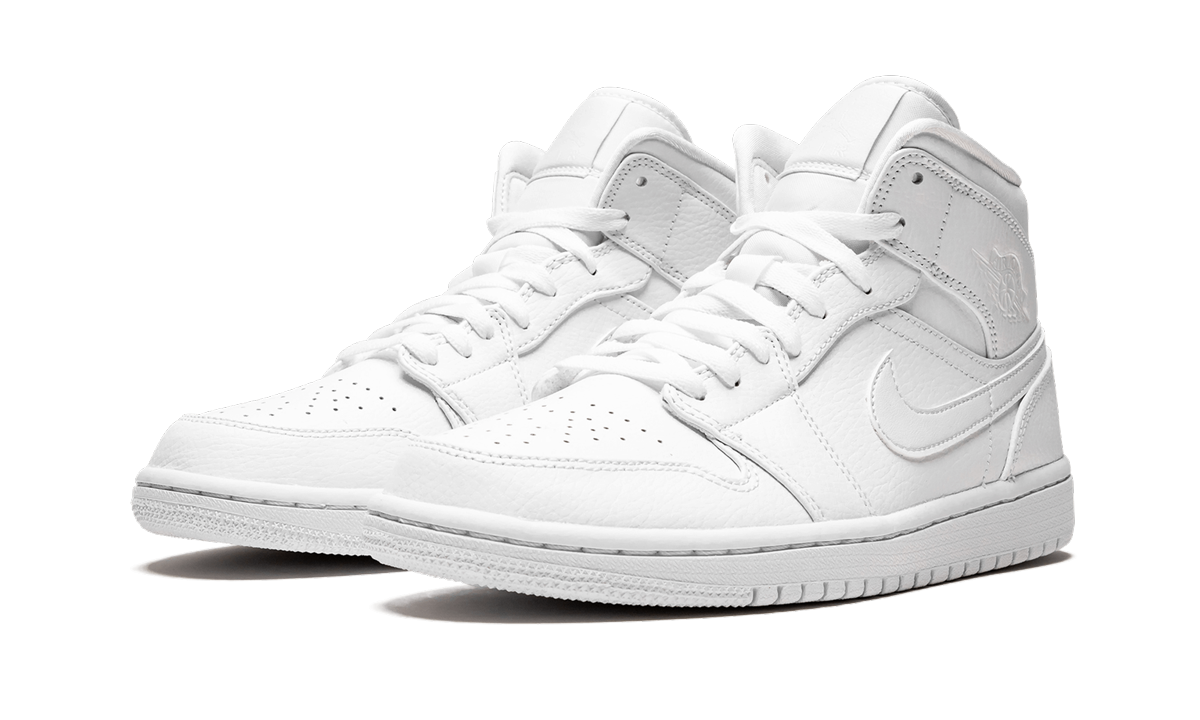Air Jordan 1 Mid "Triple White" 554724 129