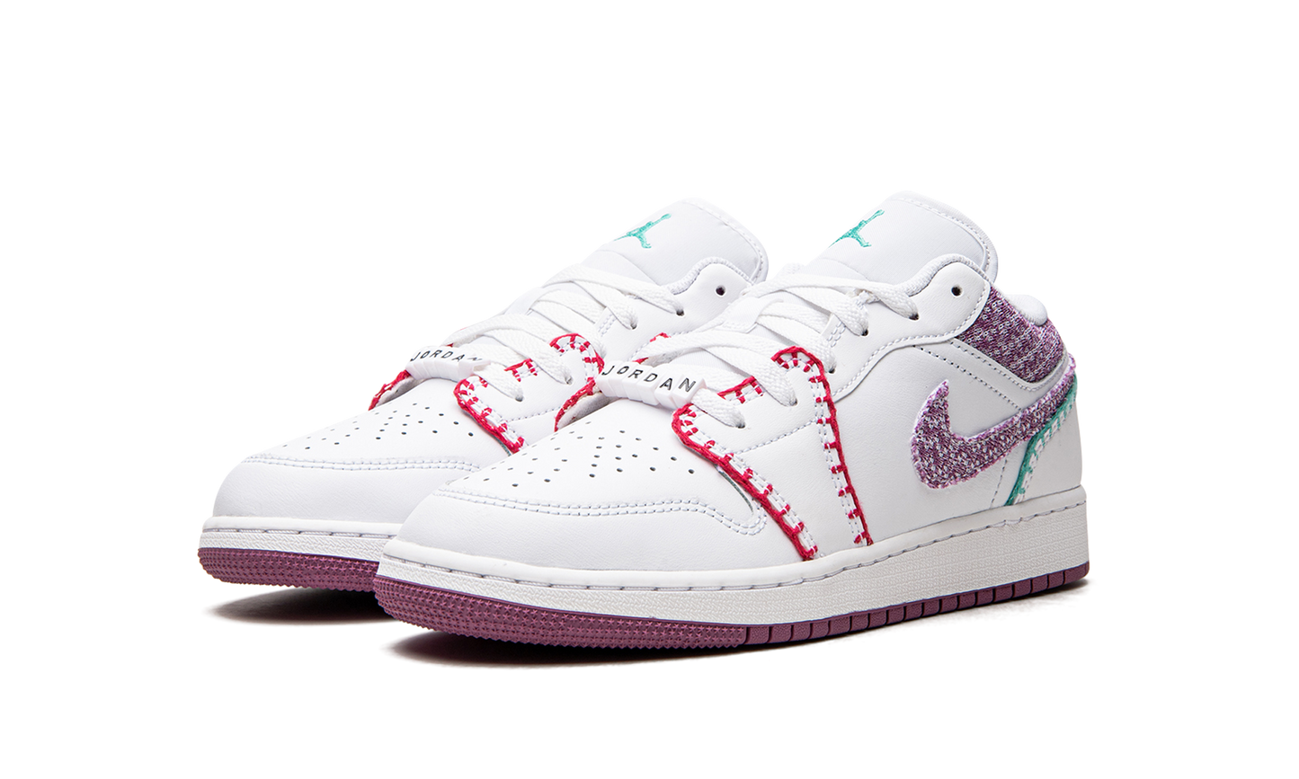 Jordan 1 Low GS "White Light Bordeuax"