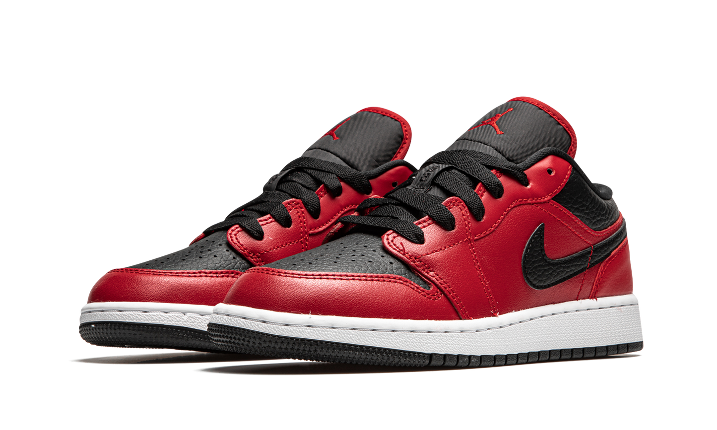 Air Jordan 1 Low GS "Black Pebbled" 553560 605