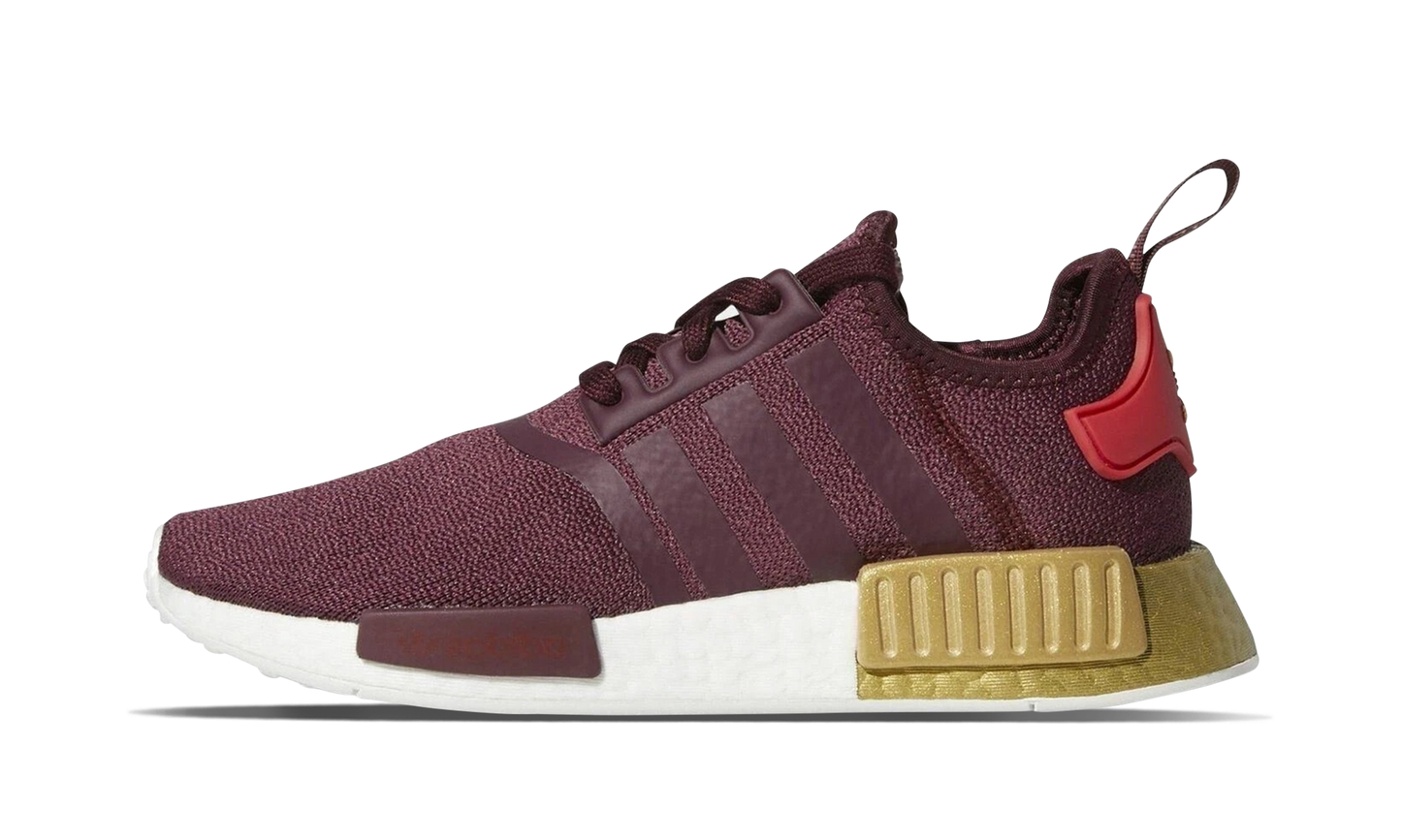 NMD R1 WMNS "MAROON/MAROON/GLORY RED/GOLD" FY9390