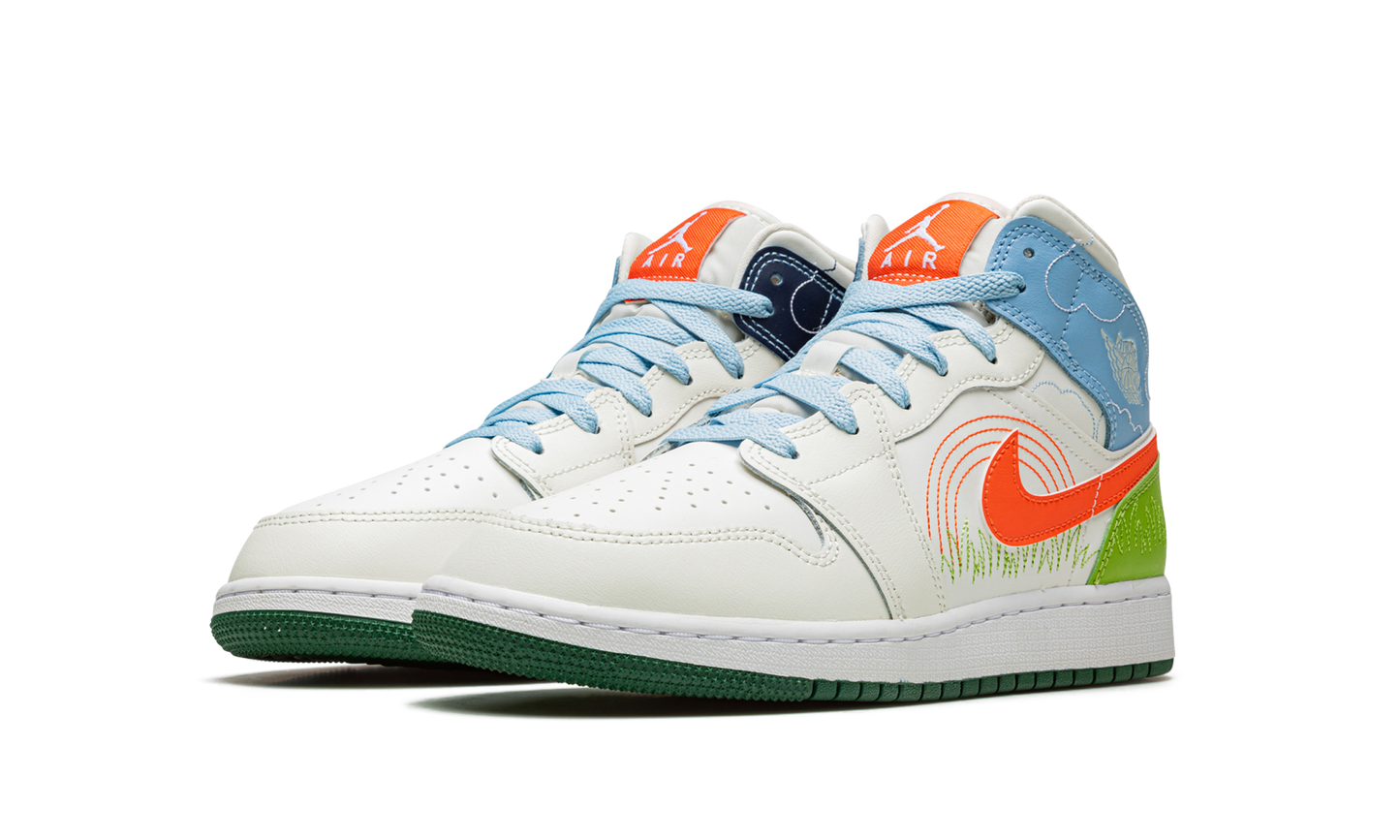 Air Jordan 1 MID SE GS "Stitch" DX2462 100