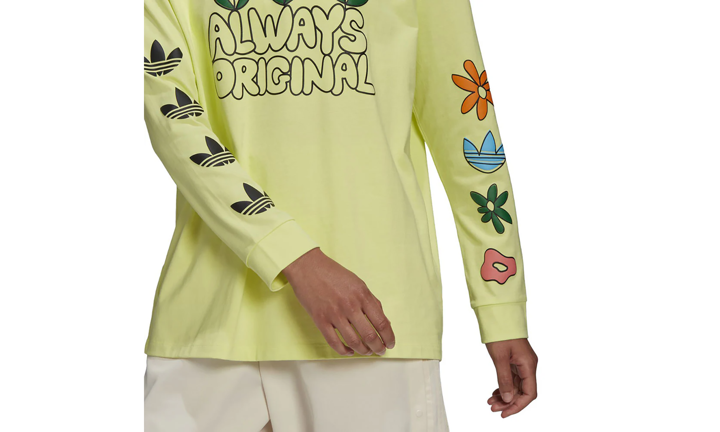 Graphic Long-Sleeve Tee "Pulse Yellow" HC5428