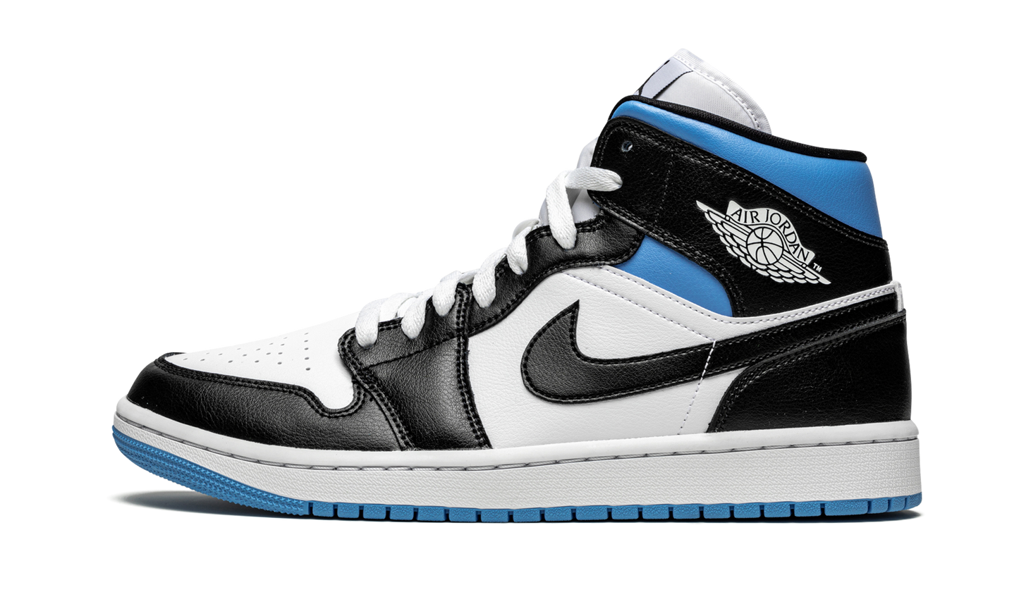 AIR JORDAN 1 MID WMNS "Black / White / University Blue" BQ6472 102