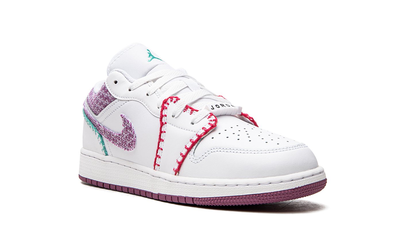 Jordan 1 Low GS "White Light Bordeuax"