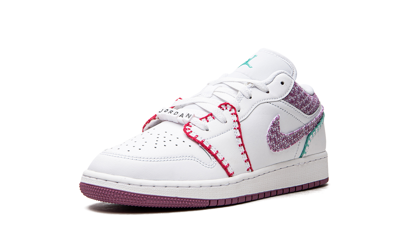 Jordan 1 Low GS "White Light Bordeuax"