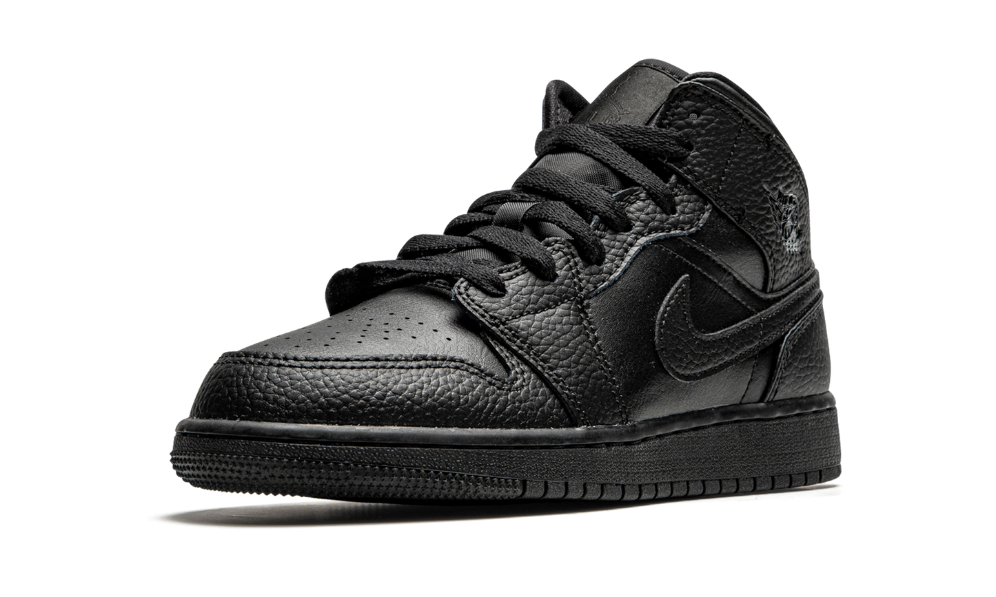 Air Jordan 1 Mid GS "Triple Black" 554725 091