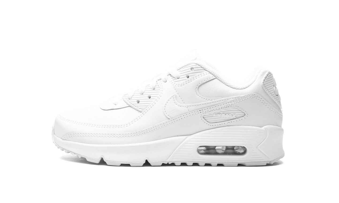 Air Max 90 Leather GS Triple "Triple White" CD6864 100