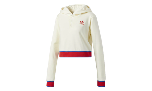 Embellished Arts Cropped Hoodie "Cream White" CV9437