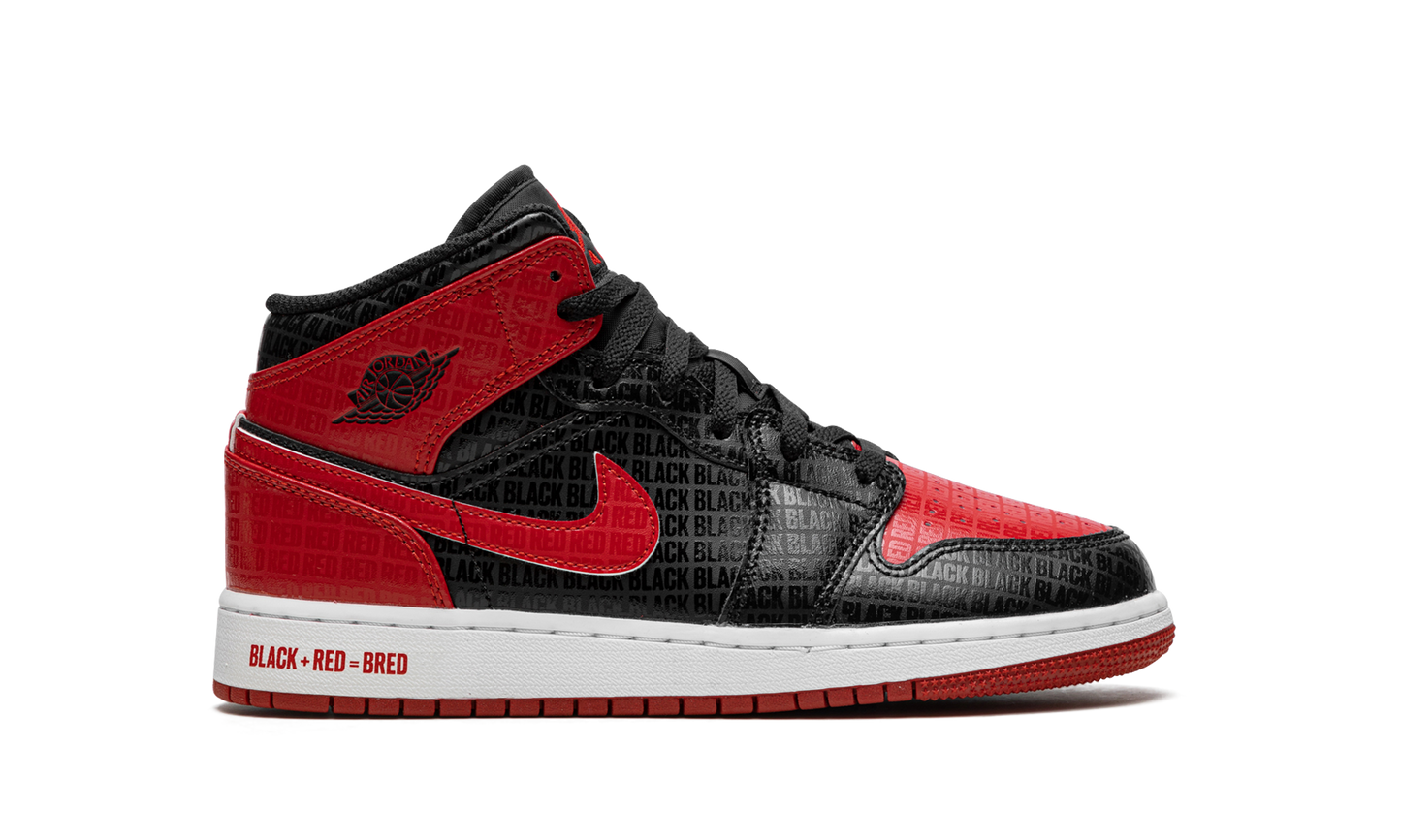 Air Jordan 1 Mid GS "Bred Text" DM9650 001