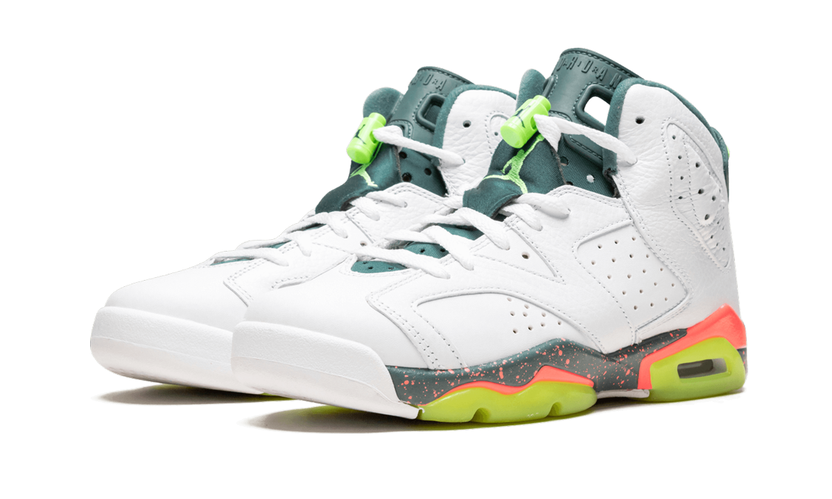 Air Jordan 6 Retro GS "Bright Mango/Ghost Green" 384665 114