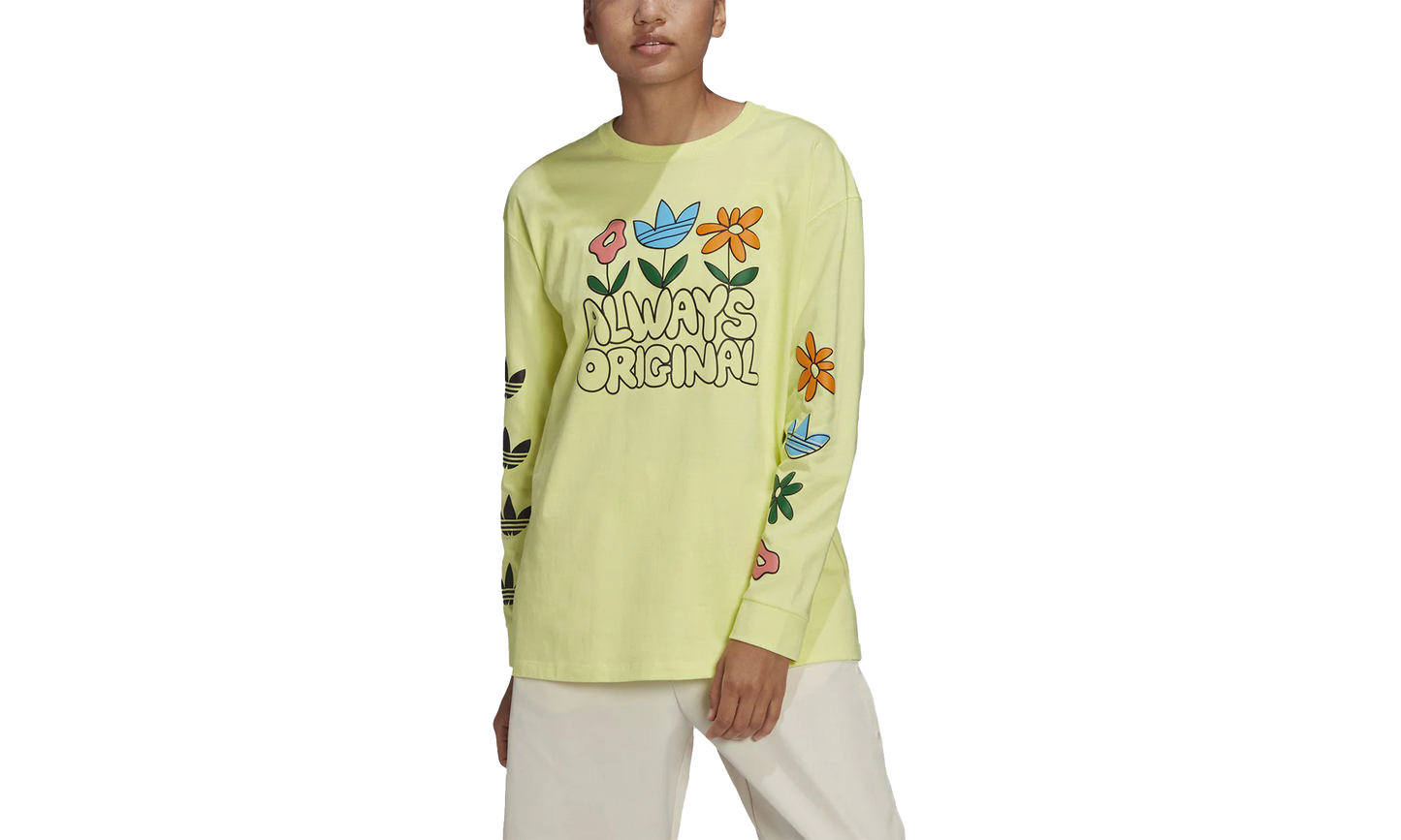 Graphic Long-Sleeve Tee "Pulse Yellow" HC5428