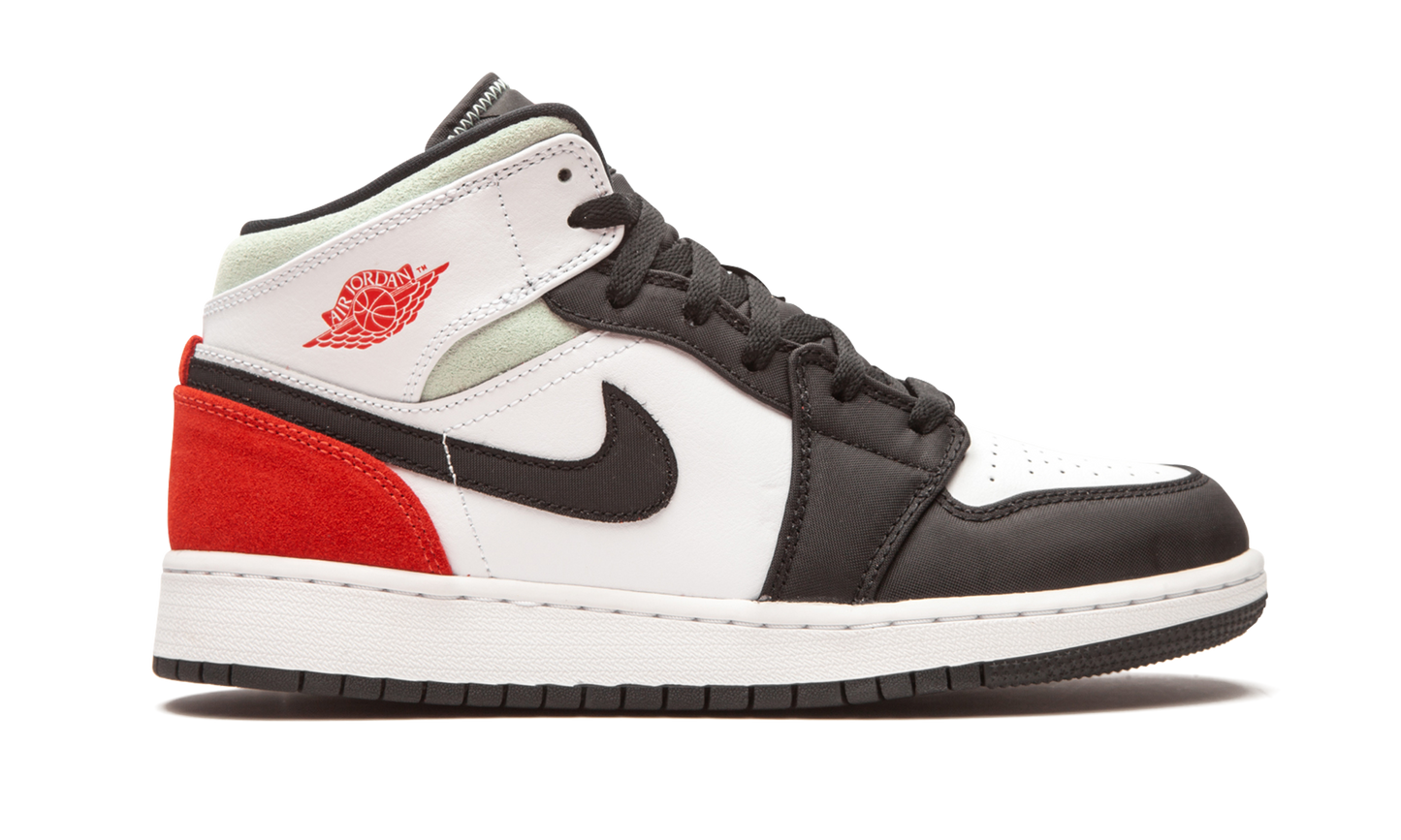 Air Jordan 1 Mid SE GS "Red / Grey / Black Toe" BQ6931 100