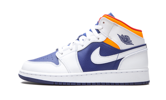 Air Jordan 1 Mid GS "White Deep Royal Blue" 554725 131