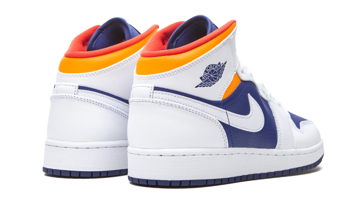 Air Jordan 1 Mid GS "White Deep Royal Blue" 554725 131