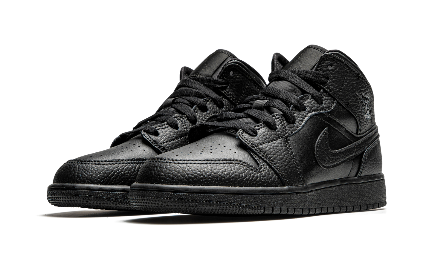 Air Jordan 1 Mid GS "Triple Black" 554725 091