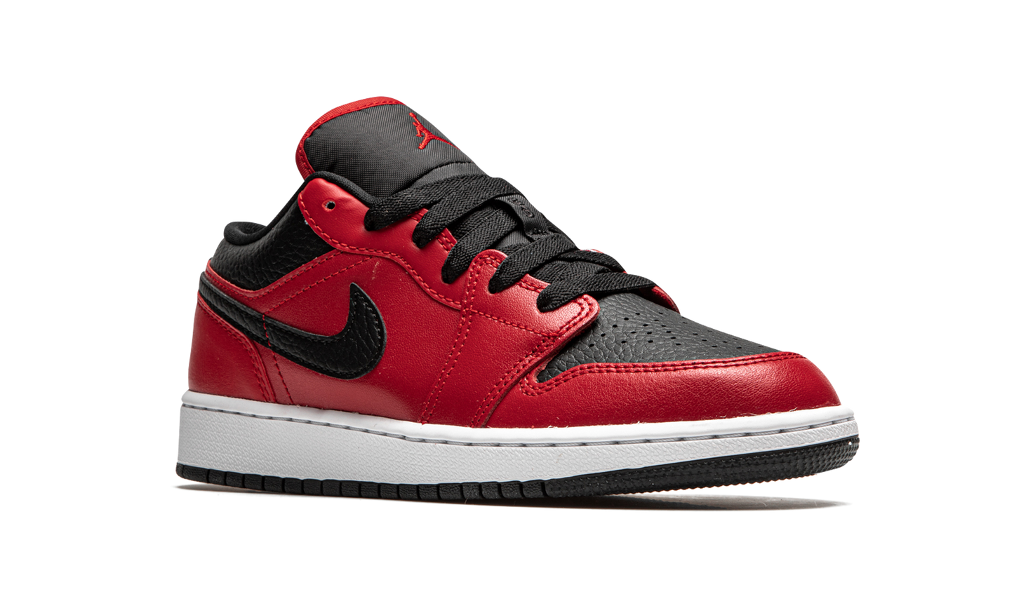 Air Jordan 1 Low GS "Black Pebbled" 553560 605