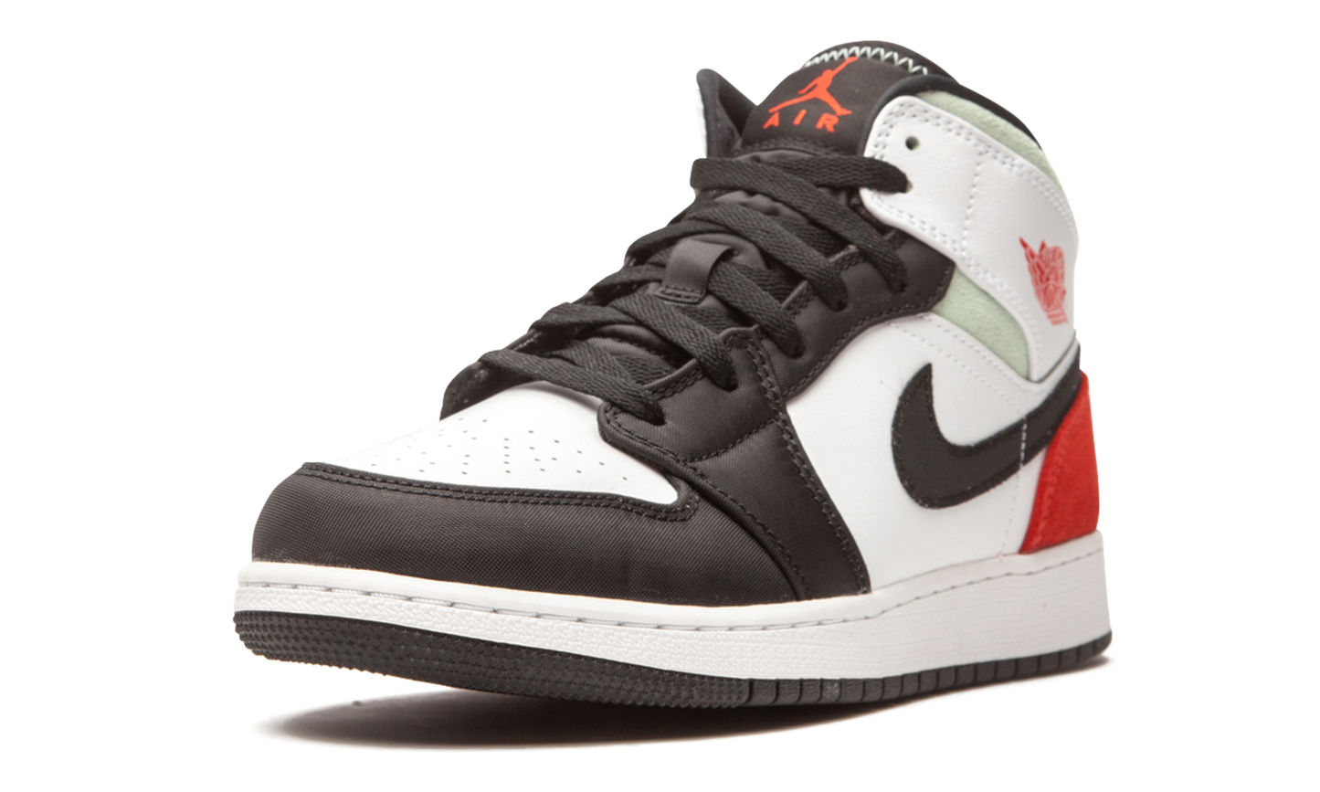 Air Jordan 1 Mid SE GS "Red / Grey / Black Toe" BQ6931 100