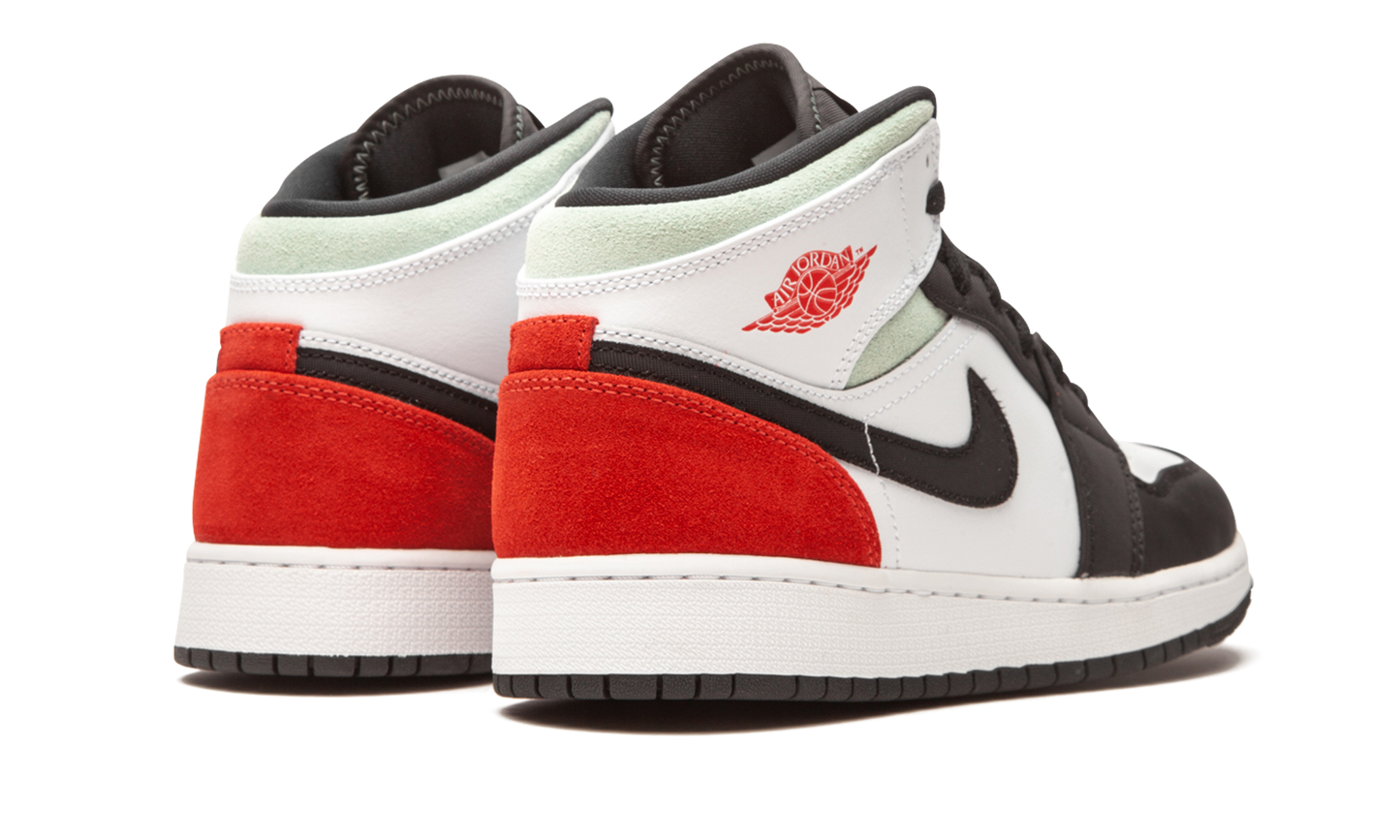 Air Jordan 1 Mid SE GS "Red / Grey / Black Toe" BQ6931 100