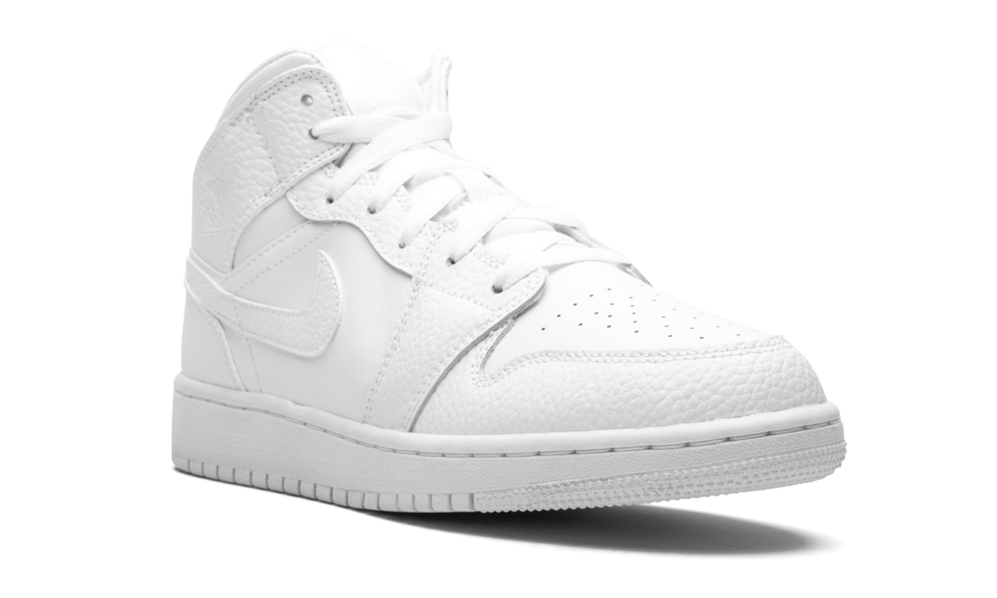 Air Jordan 1 Mid GS "Triple White" 554725 130