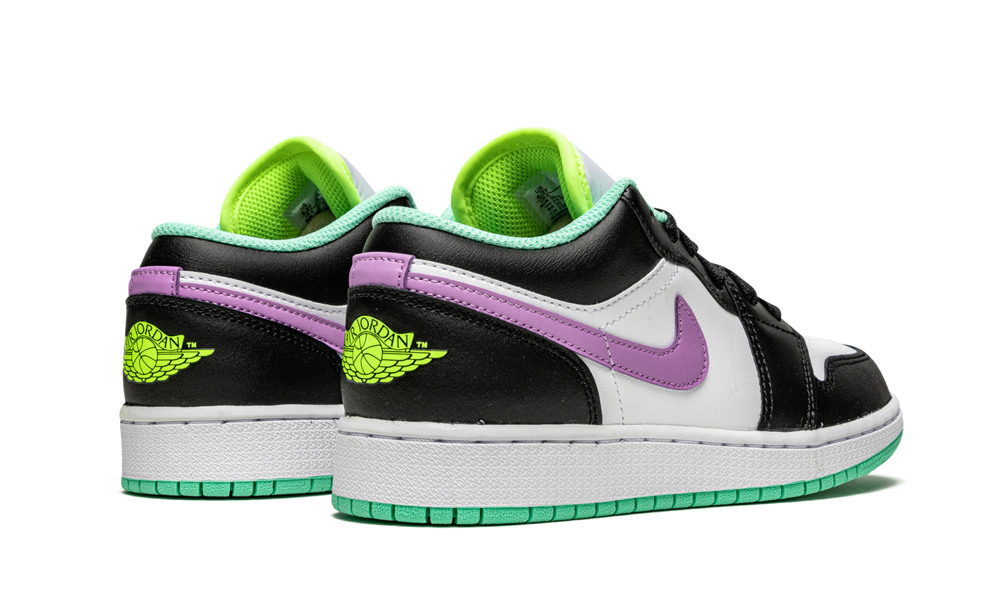Air Jordan 1 Low GS "Black / Violet Shock / Green Glow" 553560 151