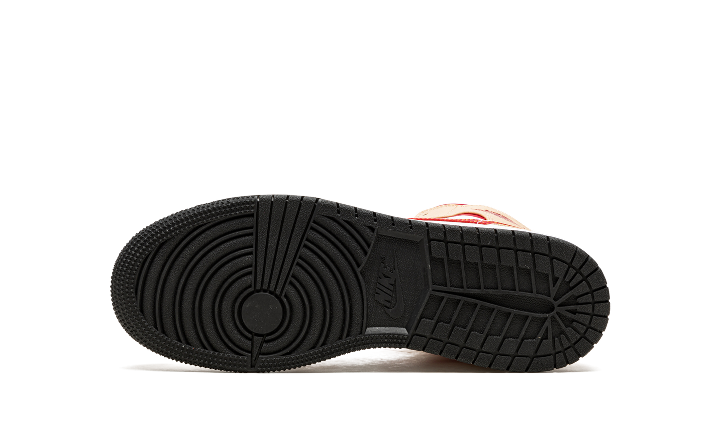 Air Jordan 1 Mid GS "Beige / Red" 554725 201