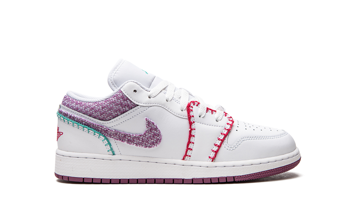 Jordan 1 Low GS "White Light Bordeuax"