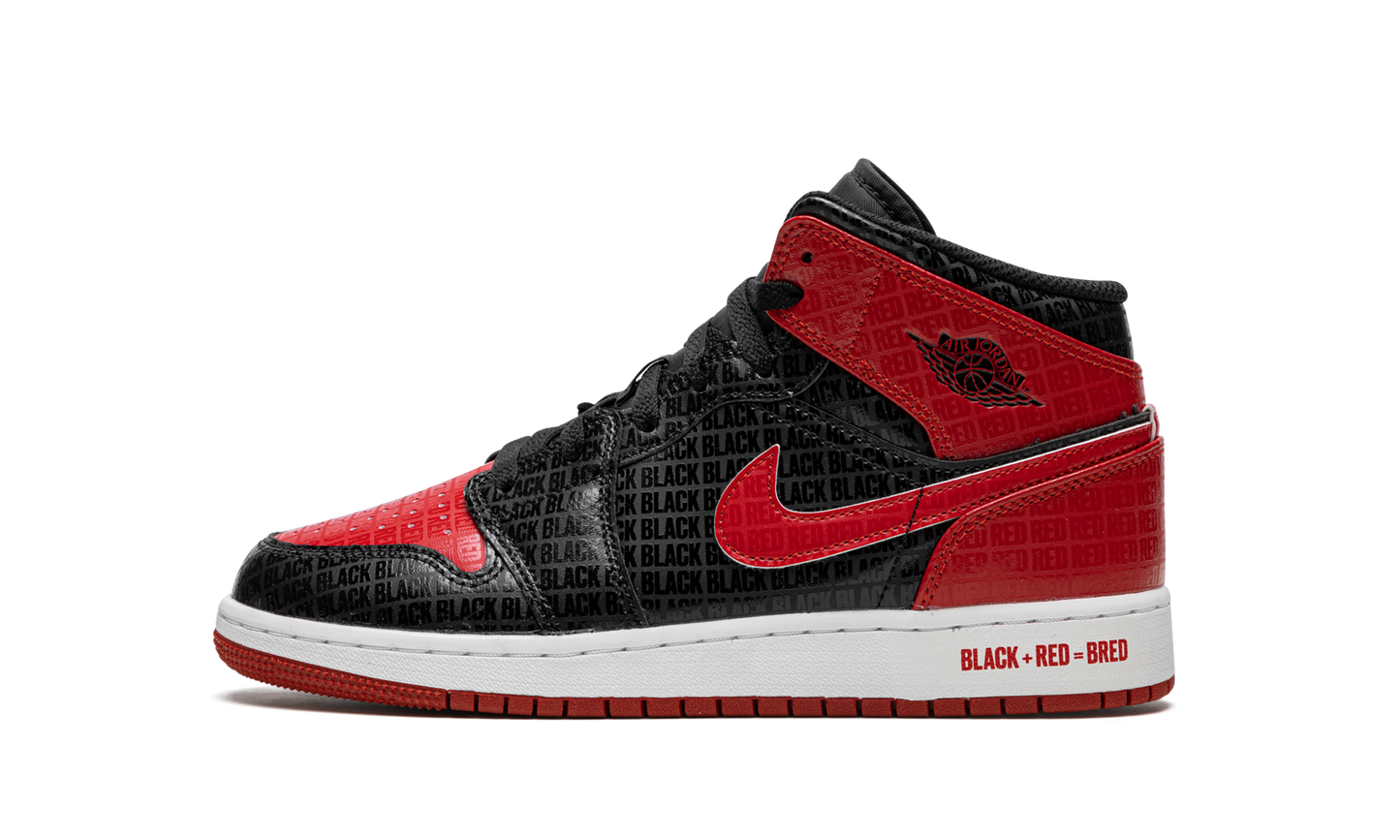 Air Jordan 1 Mid GS "Bred Text" DM9650 001