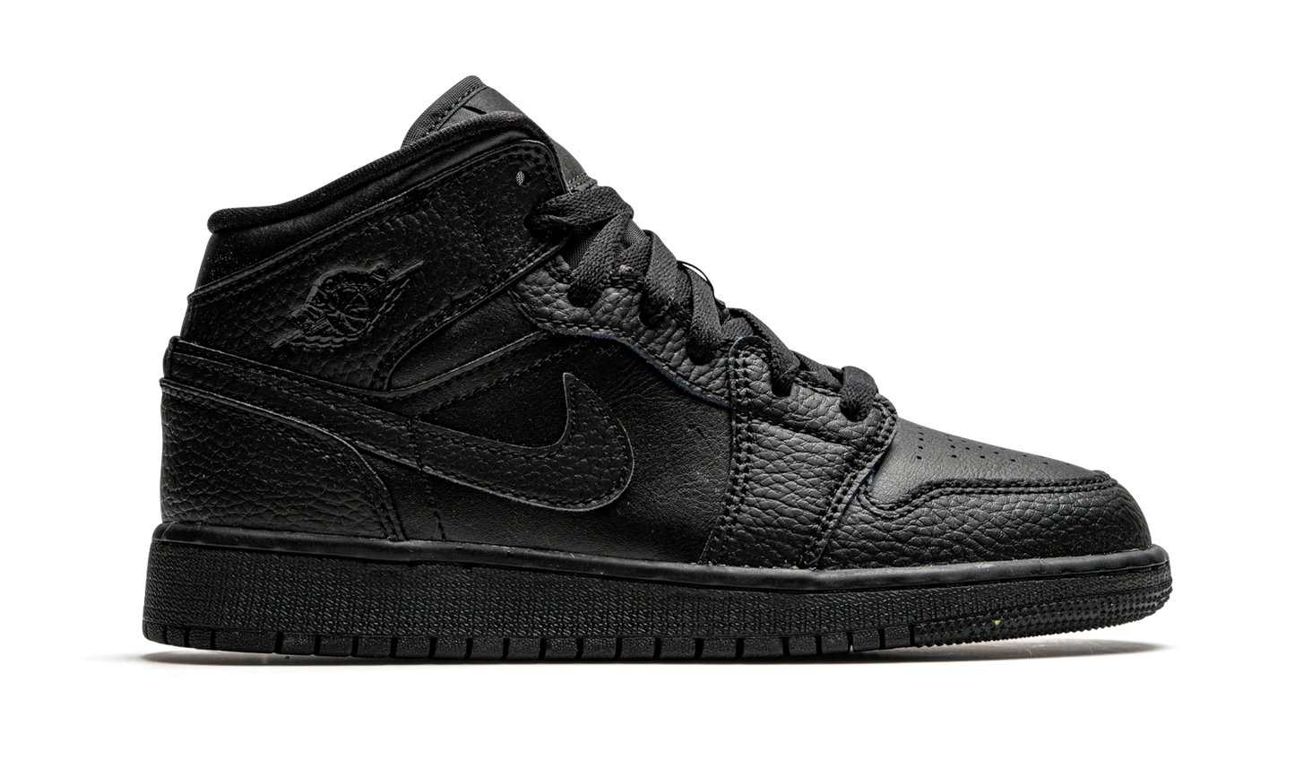 Air Jordan 1 Mid GS "Triple Black" 554725 091
