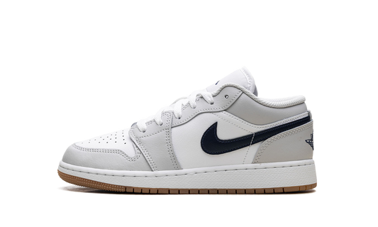 Jordan 1 Low GS "White Neutral Grey Gum Midnight Navy" 553560 146