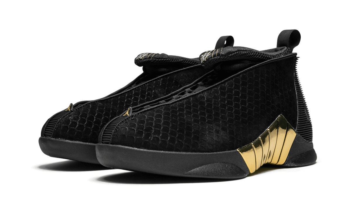 Air Jordan 15 Retro DB GS "BLACK WHITE - METALLIC GOLD"