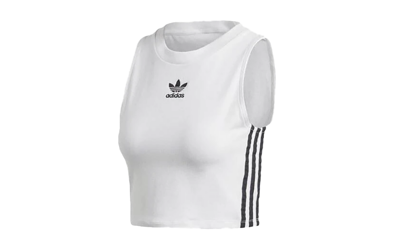 Trefoil Athletic Casual Crop Top "White / Black" DH3163