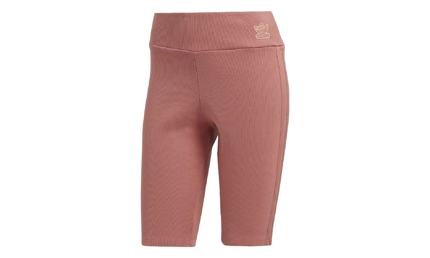 High Waist 3-Stripe Ribbed Biker Shorts "Ash Pink" GM6688