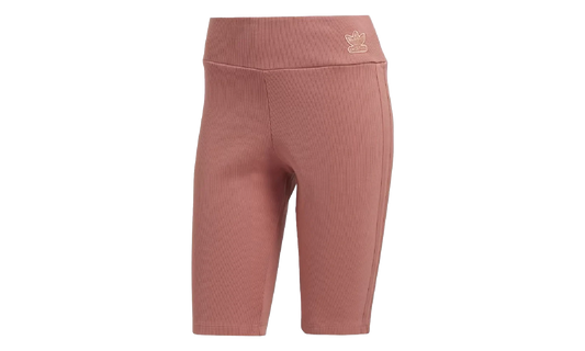 High Waist 3-Stripe Ribbed Biker Shorts "Ash Pink" GM6688