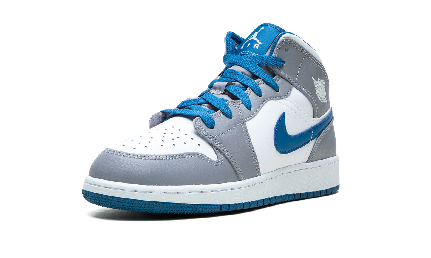 Air Jordan 1 Mid GS "Cement / True Blue" DQ8423 014