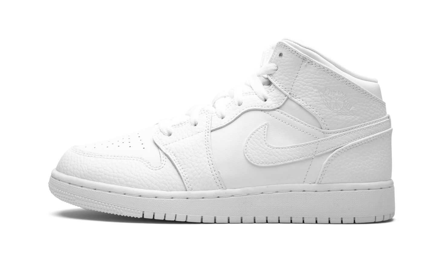 Air Jordan 1 Mid GS "Triple White" 554725 130