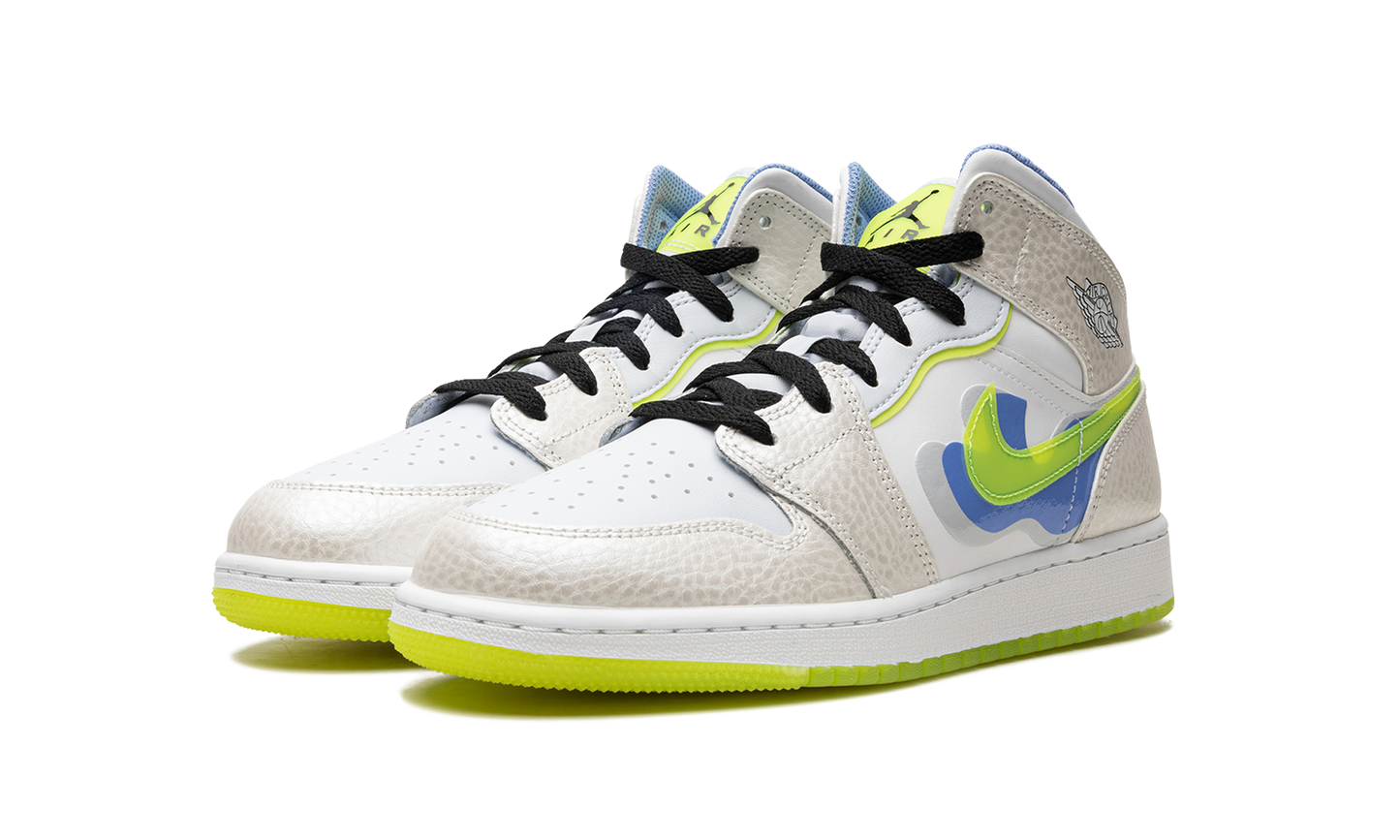 Air Jordan 1 Mid SE GS "Warped Swoosh'" DV1314 017