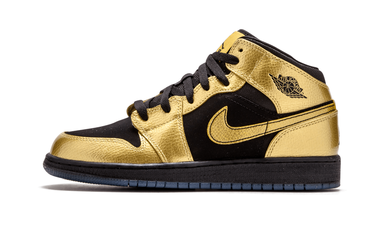Air Jordan 1 Mid GS "Metallic Gold Coin" 555112 905
