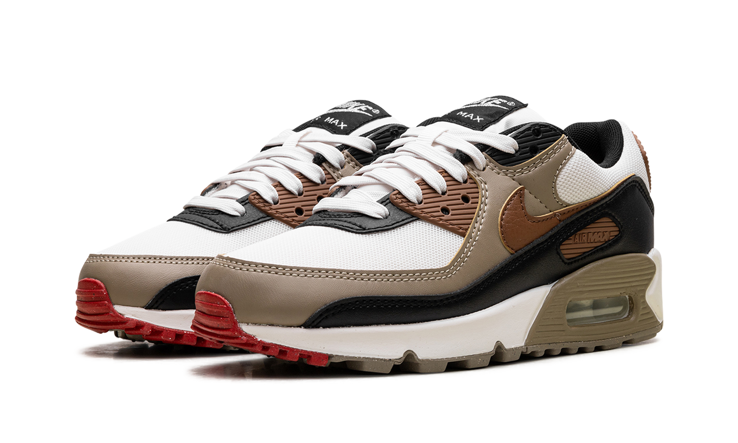 Air Max 90 WMNS "Phantom Black Fire Red Light British Tan" DH8010 005