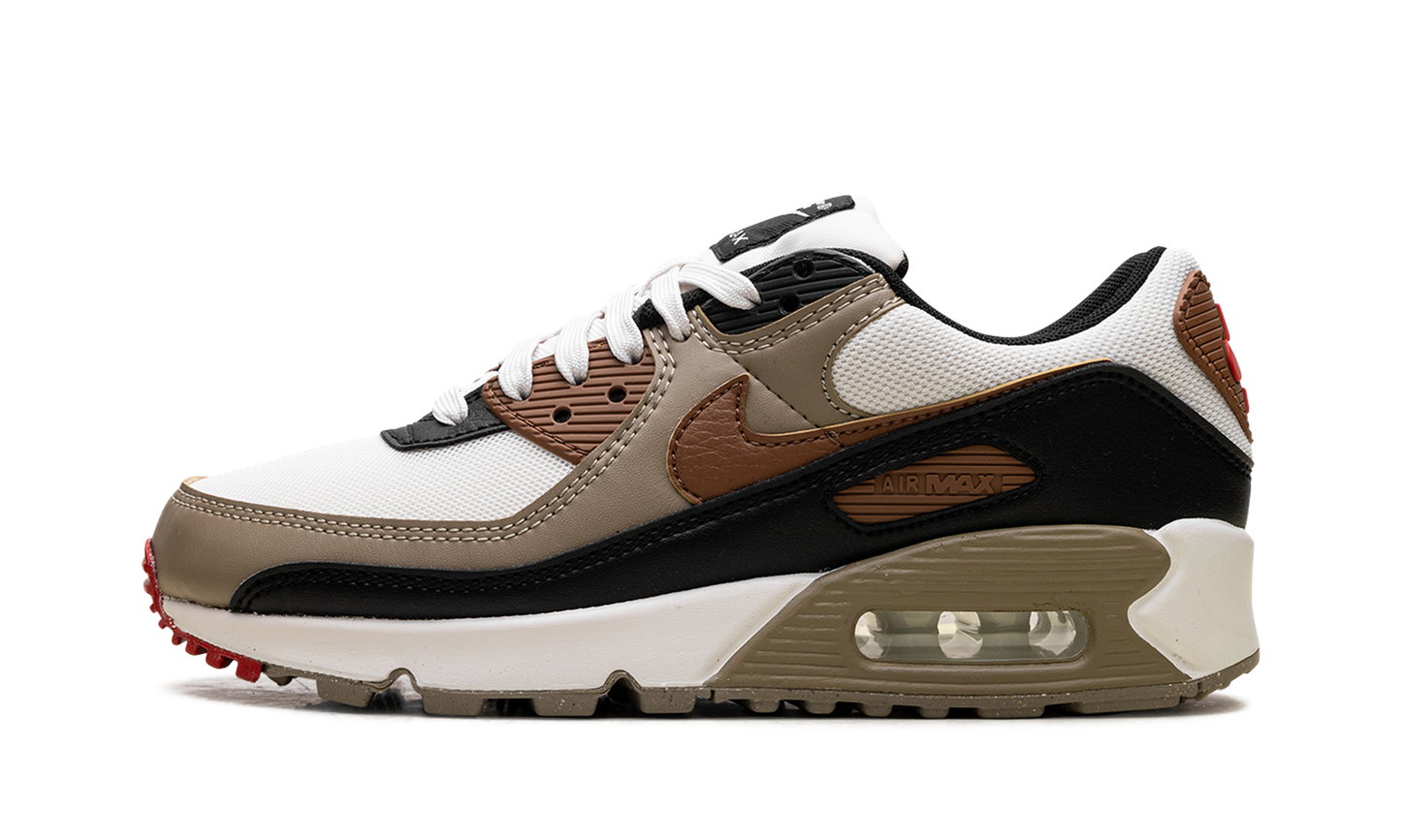 Air Max 90 WMNS "Phantom Black Fire Red Light British Tan" DH8010 005