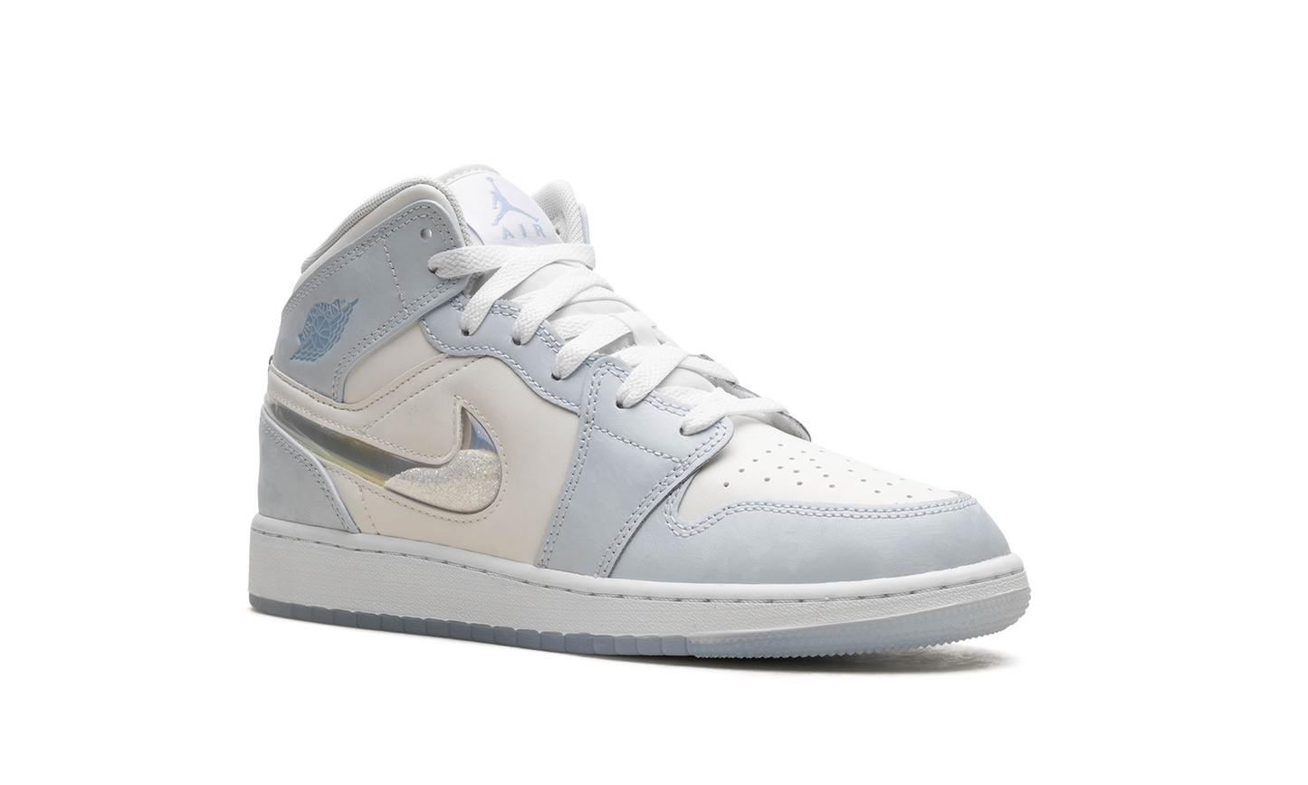 AIR JORDAN 1 MID SE GS "GLITTER SWOOSH" FQ9117 400