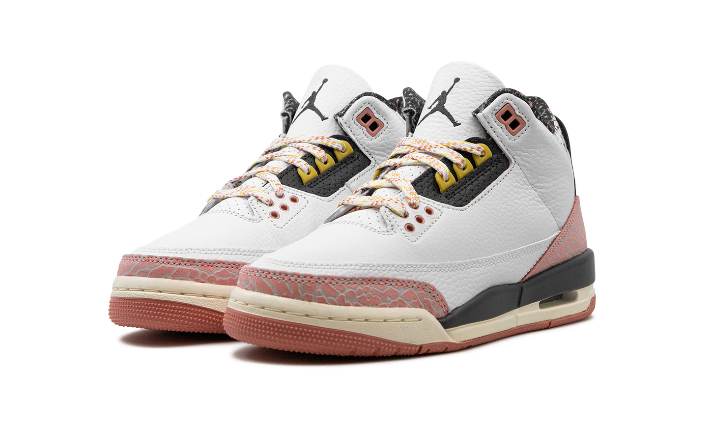 Air Jordan 3 GS "White/Red Stardust" 441140 100
